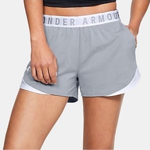 Women’s Grey and White UA shorts